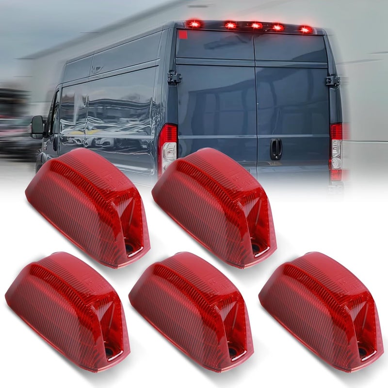 DERMOKA Rear Cab Roof Top Marker Lights Led Clearance Running Lamps for 2014-2020 Dodge Ram ProMaster 1500 2500 3500 (5PCS) - Image 1